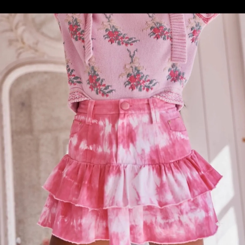 Pink Tie-Dye Ruffle Skirt - Picture 4 of 7